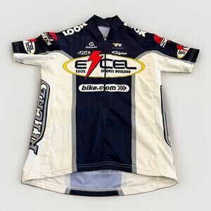 Nalini Mens Navy White Excel Sports Builder 3/4 Zip Cycling Jersey Size S Small
